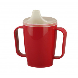 Hrnek s pítkem a dvěma víčky 250 ml červený