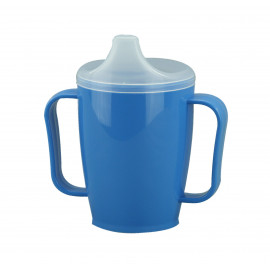 Hrnek s pítkem se dvěma víčky 250 ml, modrý