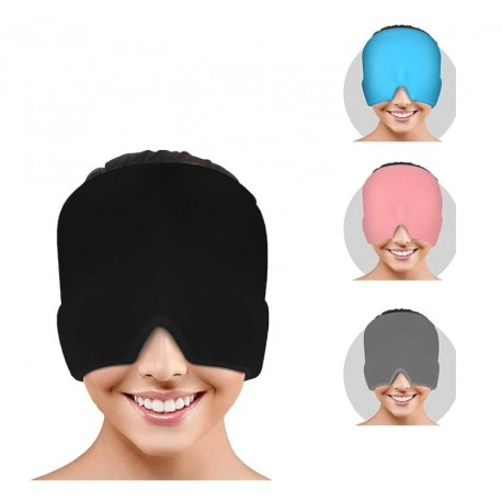 Chladící gelová maska proti migréně a únavě Černá