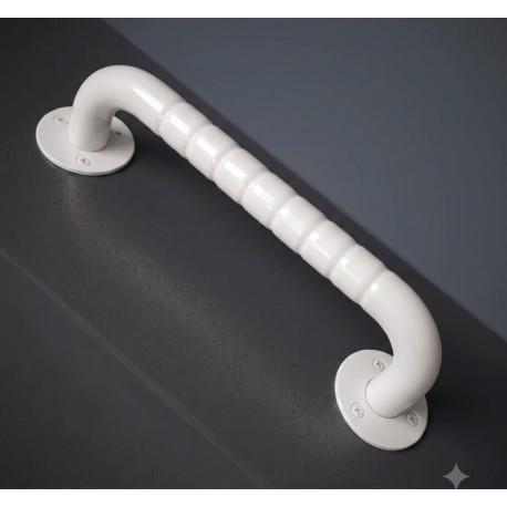 Nerezové koupelnové madlo, 30cm - bílé